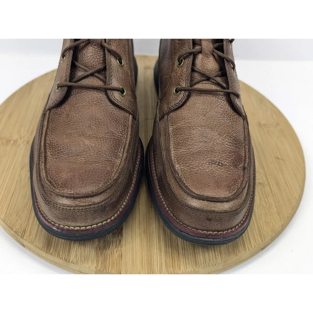 Cole Haan Connery Mens 10 M Chukka Boots Brown Leather Moc Toe Ankle Lunar Shoes